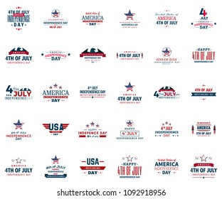 4th of July, United States independence day greeting. Fourth of July typography design. Usable as greeting card, banner, background.