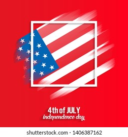 4th of July, United States independence day red background, vector, illustration, eps file