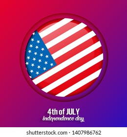 4th of July, United States independence day greeting card with colorful background, vector, illustration, eps file