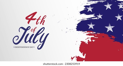 4th of July. United States Independence Day design. USA country American federal patriotic holiday designs for greeting cards or banners.
