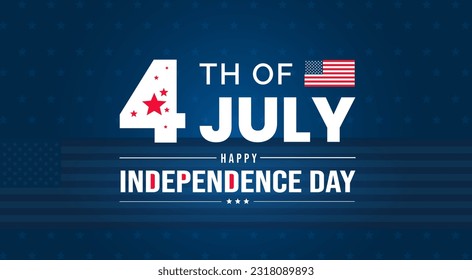 4th of July United States Independence Day celebration promotion advertising background, poster, card or banner template with American flag and typography. Independence day USA festive decoration.