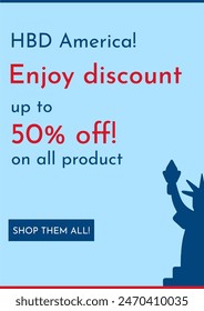 4th of July United States Independence Day celebration poster suitable for email marketing template, newsletter, promotion advertising, background, and banner. 