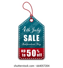 4th of July. United States independence day sale, discount and offer tag, sticker. Vector illustration