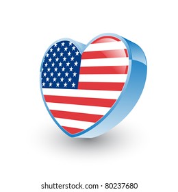 4th july US flag heart