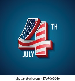 4th of July, US Independence Day Vector Design, United States national flag colors and Professional Gradient Style Design, Happy Independence Day. Vector illustration.