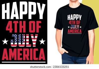4th Of July US Independence Day Typography T-shirt 1
