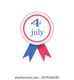 4th of july Us red badge.vector design .Independence Day .freedom.red and blue ribbon .Us.in white background 