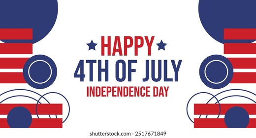 4th of July, USA celebration of Independence day - Banner illustration