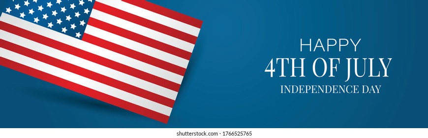 4th July Usa Flag Banner Header Stock Vector (royalty Free) 1766525765 