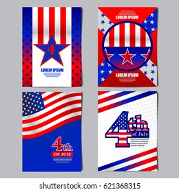 4th of july ,USA flag banner, layout template design, vector illustration.