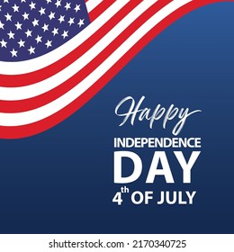 4th of July with USA flag, Independence Day Banner Vector illustration.