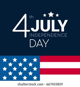 4th of July with USA flag, Independence Day Vector illustration.