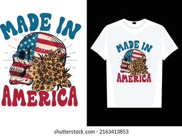 4th of July USA Flag Sublimation t shirt design