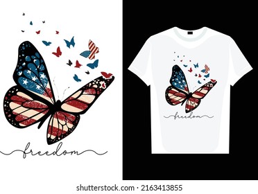 4th of July USA Flag Sublimation t shirt design