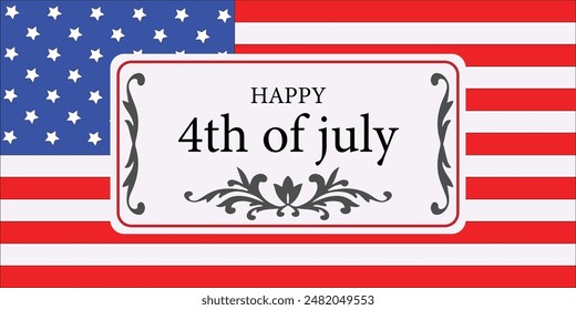 4th of july .Usa flag.element .Independence Day .freedom.Art and Illustration .vector design .stars 