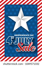 4th Of July USA Independence Day Sale Promotion Background,Poster,Banner,social Media,Marketing Template Design.