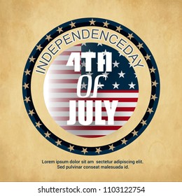 4th of July. USA Independence Day. 4th of July typography illustration