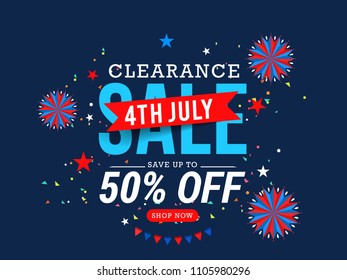 4th Of July USA Independence Day Sale Promotion Background,Poster,Banner,social Media,Marketing Template Design.