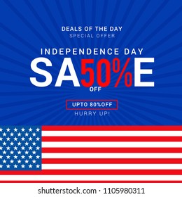 4th Of July USA Independence Day Sale Promotion Background,Poster,Banner,social Media,Marketing Template Design.