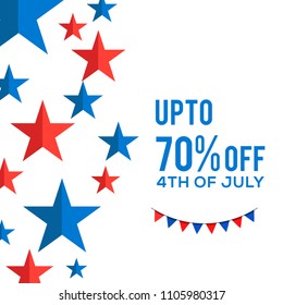 4th Of July USA Independence Day Sale Promotion Background,Poster,Banner,social Media,Marketing Template Design.
