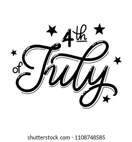 4th of July. USA independence day. Vector elements for invitations, posters, greeting cards. T-shirt design