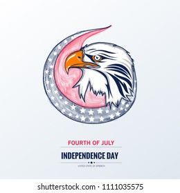 4th of July. USA Independence Day. 4th of July typography illustration