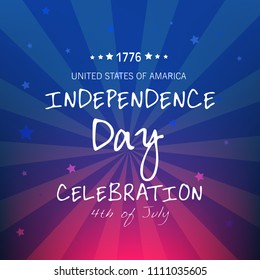 4th of July. USA Independence Day. 4th of July typography illustration
