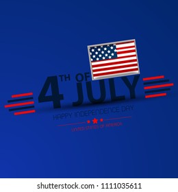 4th of July. USA Independence Day. 4th of July typography illustration