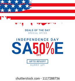 4th Of July USA Independence Day Sale Promotion Background,Poster,Banner,social Media,Marketing Template Design.