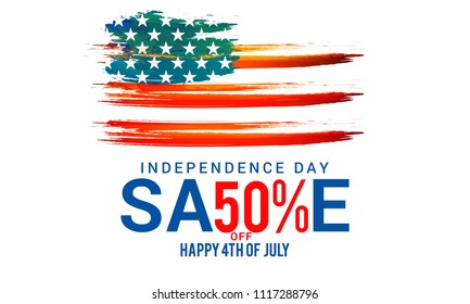 4th Of July USA Independence Day Sale Promotion Background,Poster,Banner,social Media,Marketing Template Design.