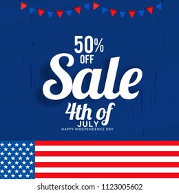 4th Of July USA Independence Day Sale Promotion Background,Poster,Banner,social Media,Marketing Template Design.