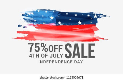 4th Of July USA Independence Day Sale Promotion Background,Poster,Banner,social Media,Marketing Template Design.