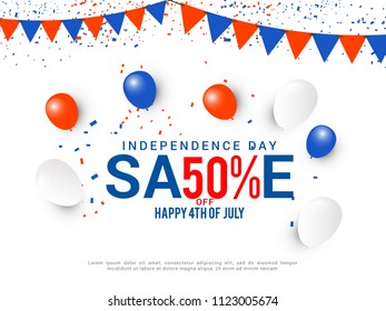 4th Of July USA Independence Day Sale Promotion Background,Poster,Banner,social Media,Marketing Template Design.