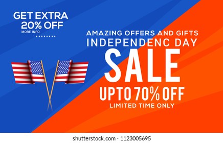 4th Of July USA Independence Day Sale Promotion Background,Poster,Banner,social Media,Marketing Template Design.