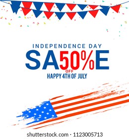 4th Of July USA Independence Day Sale Promotion Background,Poster,Banner,social Media,Marketing Template Design.