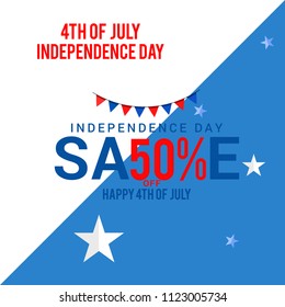 4th Of July USA Independence Day Sale Promotion Background,Poster,Banner,social Media,Marketing Template Design.