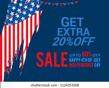 4th Of July USA Independence Day Sale Promotion Background,Poster,Banner,social Media,Marketing Template Design.