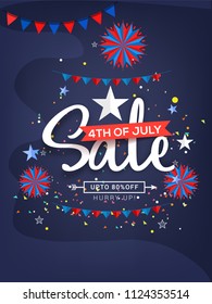 4th Of July USA Independence Day Sale Promotion Background,Poster,Banner,social Media,Marketing Template Design.