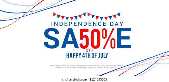 4th Of July USA Independence Day Sale Promotion Background,Poster,Banner,social Media,Marketing Template Design.