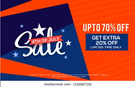 4th Of July USA Independence Day Sale Promotion Background,Poster,Banner,social Media,Marketing Template Design.
