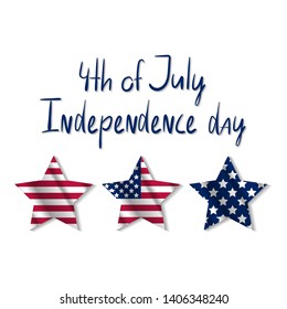 4th Of July USA Independence Day. Vector concept for invitation card with hand drawn letters.