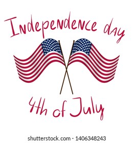 4th Of July USA Independence Day. Vector concept for invitation card with hand drawn letters.