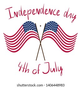 4th Of July USA Independence Day. Vector concept for invitation card with hand drawn letters.