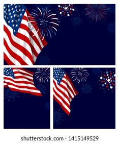 4th of july USA Independence day banner vector illustration