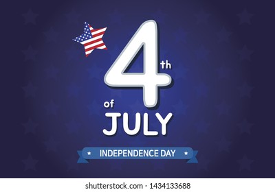 4th of july USA independence day vector graphic with star