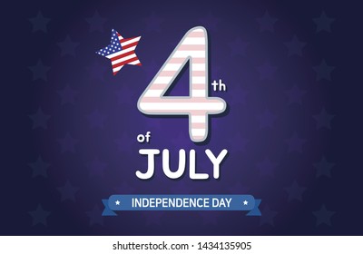 4th of july USA independence day vector graphic with stars