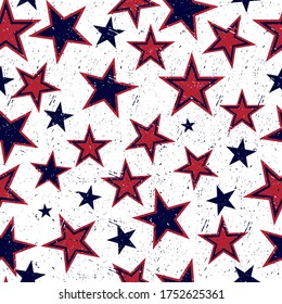 4th of July, USA Independence Day . Seamless abstract pattern, Vector background for poster, invitation, card, banner, party, theme, flyer