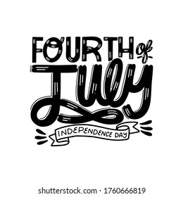 4th of July. USA Independence Day. 4th of July typography illustration. 4 july. 4th of July vector. United States.