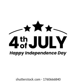 4th of July. USA Independence Day. 4th of July typography illustration. 4 july. 4th of July vector. United States.