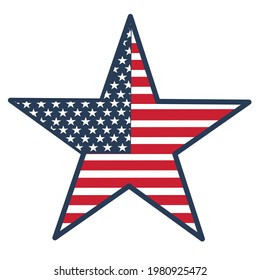 4th of July , USA independence day with America national flag inside star